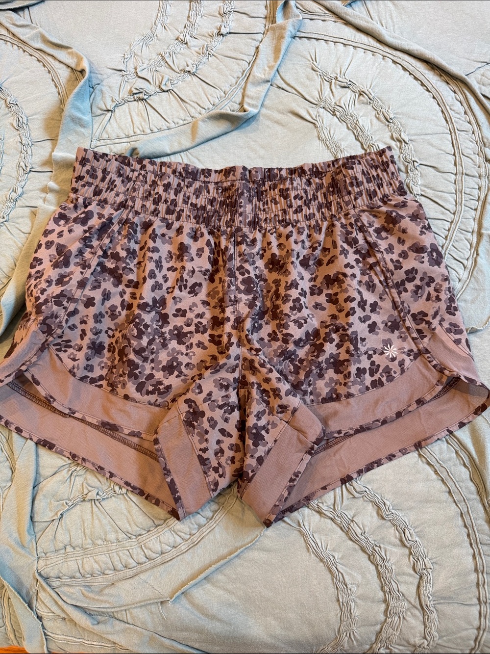 Athleta Printed Mesh Racer Run Short 4”